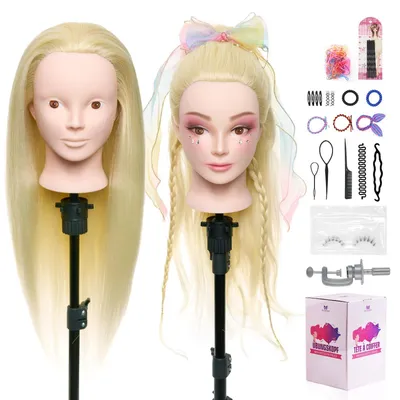 Produktbild von Solidchoice – Übungskopf für Friseure mit 50 % Echthaar und DIY-Haarsystem
