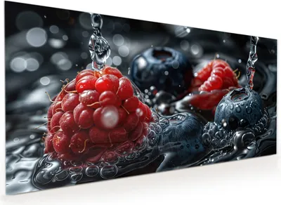 Produktbild von Küchenrückwand Spritzschutz Glas mit Motiv Früchte im Wasser 40 x 40 cm