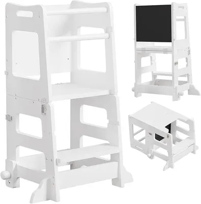 Imagen del producto de Torre de aprendizaje 3 en 1, a partir de 1 año: Torre de aprendizaje Montessori estable con pizarra