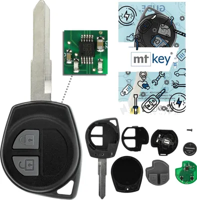 Produktbild von MT-KEY 2 Tasten Funk Schlüssel 434MHZ kompatibel mit Fiat Sedici YB Opel Agila Suzuki SX4 Grand Vitara JT Splash Swift 3 433MHZ Autoschlüssel