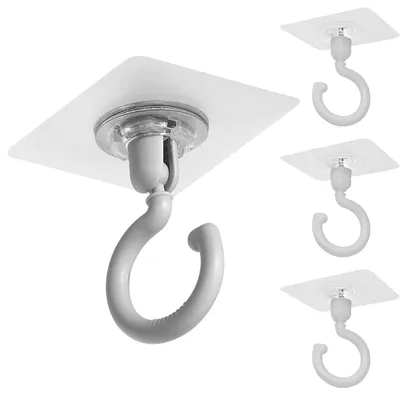 Immagine prodotto di Ganci adesivi da parete - 4 pezzi - Trasparenti - Gancio da soffitto impermeabile