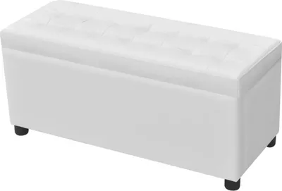 Image de vidaXL Coffre de siège rembourré Similicuir blanc