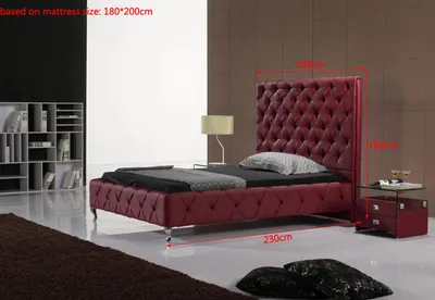 Produktbild von Designer Bett Chesterfield Leder Hotel Betten Doppel Schlaf Zimmer Luxus 180x200