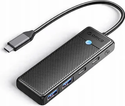 Produktbild von Orico Papw2Ac-C3 Usb-C Hub Dockingstation 2X Usb-A 3.0 + 2X Usb-C 3.0 - Schwarz