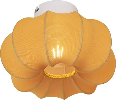Zdjęcie produktu dla QAZQA – Japandi Japandi Lampa sufitowa I Lampa sufitowa I Lampa I Lampa złota I Mosiężna 27 cm – Plu Asyesha I Salon I Sypialnia – Tekstylna Okrągła – Pasuje do żarówek LED E27