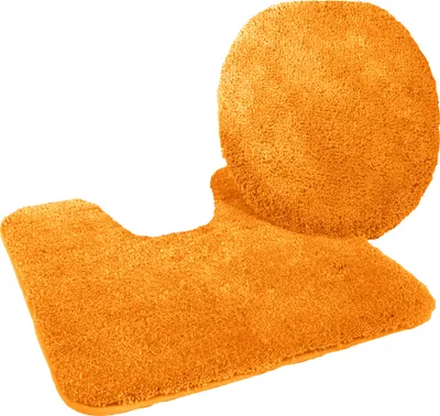 Produktbild von Kinzler hochwertiges Mikrofaser Bademattenset 2-teilig, Deckelbezug 47x50 cm + Vorleger 50x55 cm für Stand-WC, terra; J-10052/425