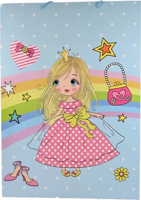 Produktbild von XXL Geschenktüte Prinzessin für Kinder - Große Tragetasche 43x55cm - Ideal für Geburtstage