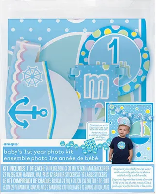 Produktbild von Foto-Props Baby Boy Babyparty Dekoration für Jungs zum 1. Geburtstag