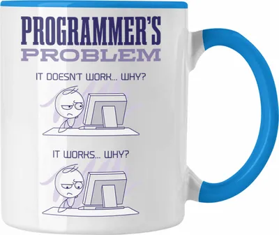 Produktbild von Trendation - Programmierer Tasse Geschenk Coder Tasse Nerd Softwarentwickler Geschenkidee (Blau)