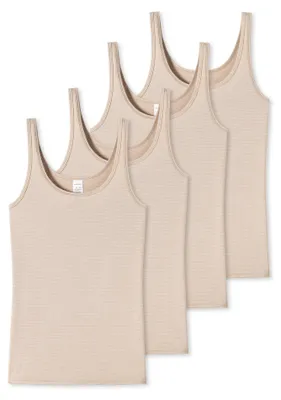 Produktbild von Schiesser Damen Spaghettitop 4-Pack Modal Essentials - sand - Größe 44