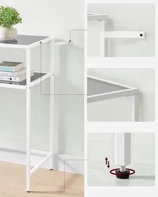 Image de Table d'appoint - Console - Petite table d'entrée - Salon - 100x35x80 cm - Verre et métal