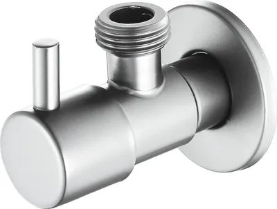 Produktbild von Verdicktes Kupfer-Eckventil 1/2 Zoll Anschluss 129g Gebürstetes quadratisches Absperrventil für Bad und Küche, Silber