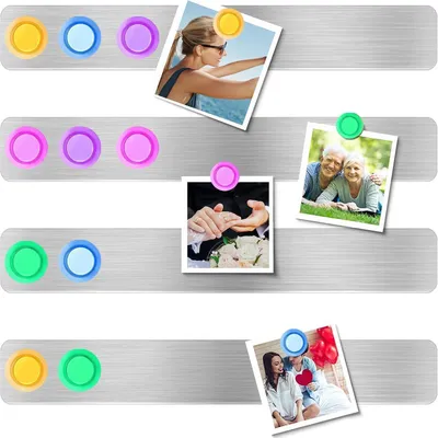Productafbeelding van Zelfklevende magnetische tafel met 10 magneten, set van 4 stuks, roestvrij staal