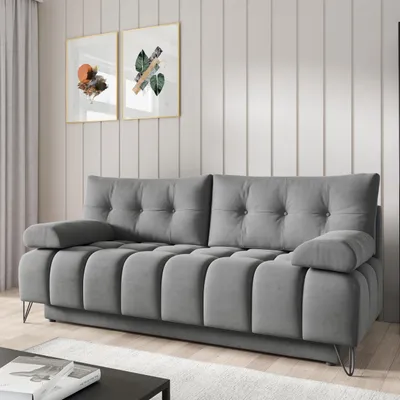 Produktbild von Sofa 3-Sitzer BERGEN mit Schlaffunktion & Bettkasten, Grau