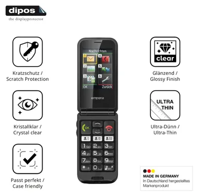 Produktbild von 4x Schutzfolie für Emporia TalkGlam klar Displayschutzfolie Folie Display Schutz dipos