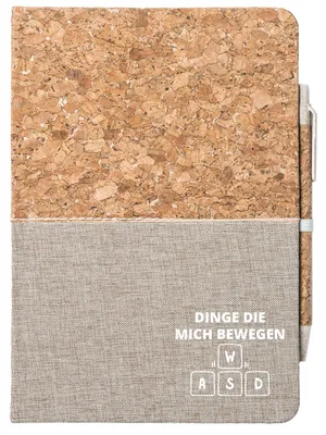 Produktbild von Huuraa Notizbuch A5 Dinge die mich bewegen Tastatur W A S D 80 Blatt inkl. Kugelschreiber Tagebuch Geschenkidee