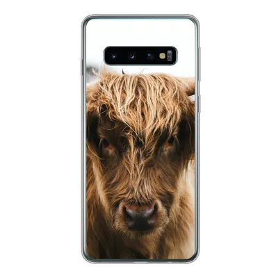 Produktbild von MuchoWow® Handyhülle Schutzhülle Hülle für Samsung Galaxy S10 Schottischer Highlander - Kuh - Gras - Tiere - Natur Silikon Softcase Handy Hülle - Handytasche