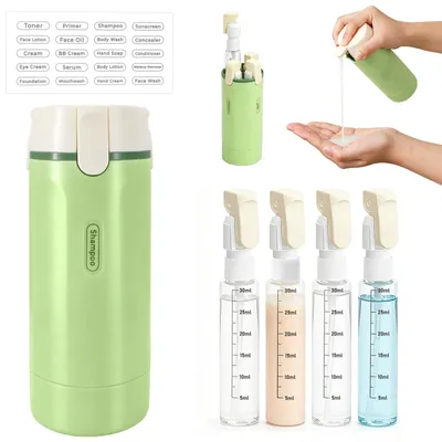 Produktbild von 4-in-1-Reisdispenserset mit 40 ml Nachfüllflaschen
