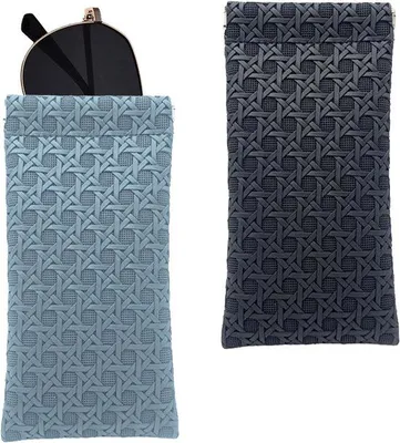 Image de Porte-lunettes en cuir imperméables - Lot de 2 - Noir et gris - Tissu en microfibre