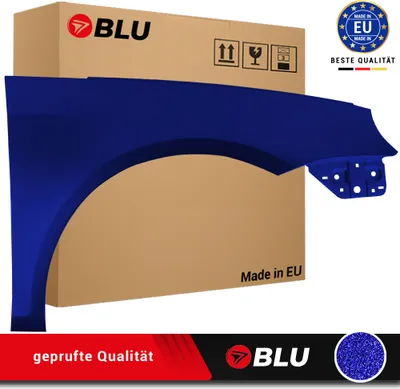 Zdjęcie produktu dla BLU Błotnik pasujący do VW Volkswagen Eos LD5Q Prawy Niebieski RisingBlau | 2006-2015 | Przedni Przód | Lakierowany | Gotowy do montażu | Stal
