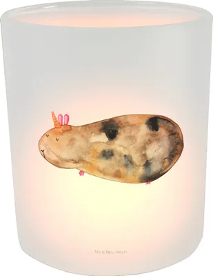 Produktbild von Mr. & Mrs. Panda Outdoor Windlicht Einhorn Meerschweinchen - Transparent - Geschenk, Unicorn, Meerhörnchen, Teelichthalter Glas, Kerzenhalter, Meerschwein, Einhörner, aus