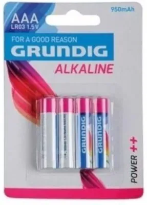 Obrázek produktu pro BATERIE AAA GRUNDIG ALKALINE 950 mAh, 4KS
