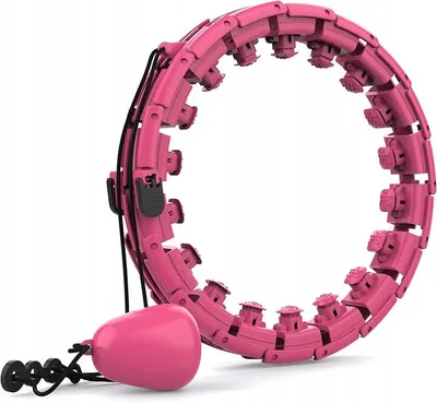 Produktbild von Smart Hula Hoop mit Gewicht, Verstellbarer Fitnessreifen bis 120 cm, Massage Hula Hoop mit 24 Segmenten, Rosa