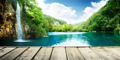 Produktbild von Tulup® Leinwandbild - 140x70 cm - Wandkunst - Drucke auf Leinwand - Leinwanddruck  - Landschaften - Grün - Wasserfall im Wald