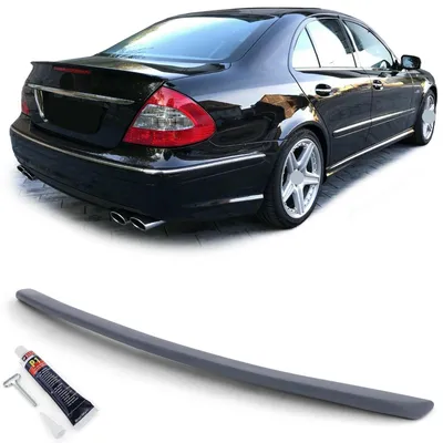 Für Mercedes E Klasse W211 2002-2009 Heckspoiler Spoilerlippe Spoiler + Kleber in der Farbe von Carparts-Online GmbH