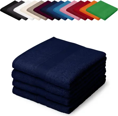 Produktbild von 4er PACK Gästetücher 30x50 cm Gästehandtücher Kinderhandtücher Babyhandtücher 100% Baumwolle, Farbe: Dunkelblau