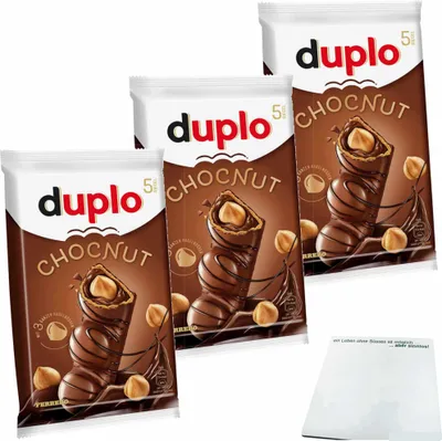 Produktbild von Duplo Chocnut mit ganzen Haselnüssen 3er Pack (3x130g Packung) + usy Block
