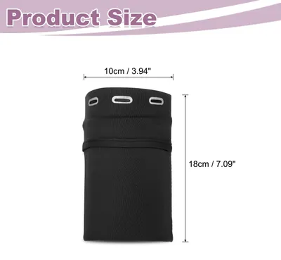 Produktbild von Universelle Laufarmbandhš¹lle 6,69"x3,94", Handy-Armbandhš¹lle mit Rei?verschlusstasche fš¹r Schlš¹ssel, Ohrh?rer, Kreditkarten, Sport, Fitnessstudio, Training (M, Schwarz)