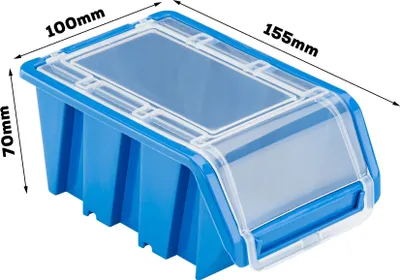 Zdjęcie produktu dla 30 pudełek do układania w stosy półka ścienna plastikowa pokrywa 173,3 x 78 cm uchwyt na narzędzia warsztat garaż system przechowywania otwarte pudełka do przechowywania zsyp