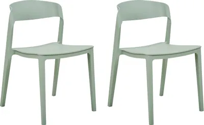 Zdjęcie produktu dla BELIANI Zestaw 2 krzeseł do jadalni miętowy plastikowy bez podłokietników krzesła konferencyjne nowoczesny design meble do jadalni