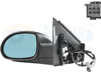 Produktbild von VAN WEZEL 0961809 Außenspiegel Seitenspiegel Links für CITROËN C5 II Break (RE) Asphärisch Beheizt Grundiert