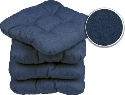 Produktbild von Sunnypillow 4er Set Stuhlkissen 45x45 cm Bequeme 8cm Polsterauflage Auflage für Stühle / Bänke in Haus und Garten Sitzkissen Sitzauflage Gartenkissen viele Farben zur Auswahl Blau