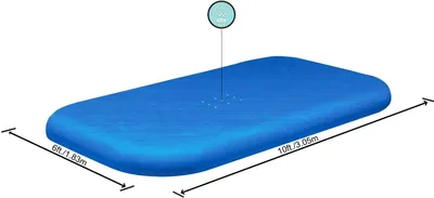 Produktbild von Gravidus Poolabdeckung rechteckig, 305 x 183 x 56 cm, Kunststoff, Blau, dehnbare Befestigungsseile, Kindersicherung & Tierschutz