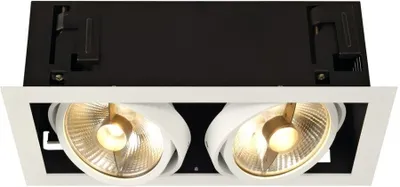 Imagen del producto de SLV KADUX 2 ES111: Foco empotrable, rectangular, blanco mate, máx. 2 x 50W