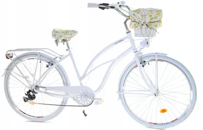 Zdjęcie produktu dla Rower Dallas Cruiser 28" 7spd Lady Alu - biały z koszem i wyściółką