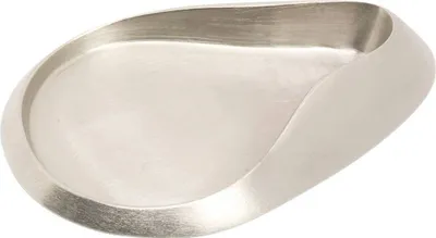 Produktbild von Kerzenaccessoir Kerzenteller Oval 12x8cm Innen Messing Silber Matt Kerzenhalter