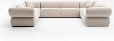 Produktbild von Ecksofa U-Form Wohnzimmer Luxus Stil Modern Design Sofa Couch Wohnlandschaft