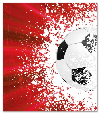 Produktbild von Wallario Herdabdeckplatte aus Glas, Größe 52 x 60 cm 1-teilig, Motiv Fußball - Splashing Design in rot