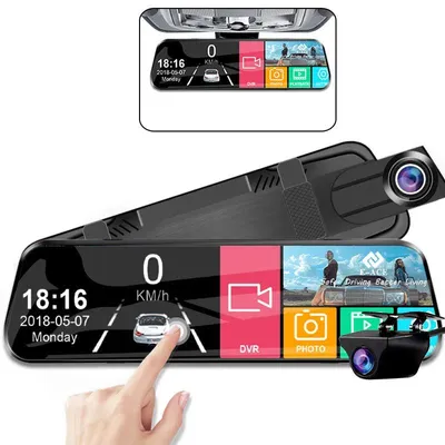 Zdjęcie produktu dla Kamera samochodowa - lusterko z ekranem dotykowym 10 cali - rozdzielczość 1080P z kamerą cofania
