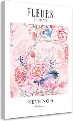 Produktbild von Leinwandbild Pastellfarbene Shabby-Chic-Pfingstrosenblüten 70x100 Feeby Rosa bild für die wand bereit zum aufhängen