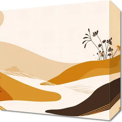 Produktbild von Bilder für das Wohnzimmer Boho modern 30x30cm Landschaft in Goldtönen