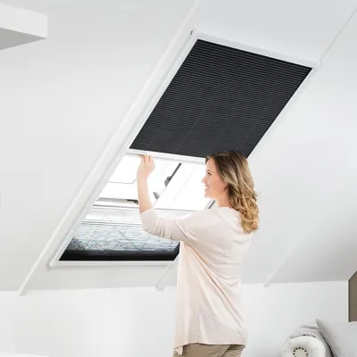 Produktbild von empasa Kombi Dachfenster Plissee Insektenschutz und Sonnenschutz Fliegengitter 'MASTER DUO' Alu Alurahmen individuell zuschneidbar, Farbe:weiß, Ausführung:110 x 180 cm (Selbstbausatz)
