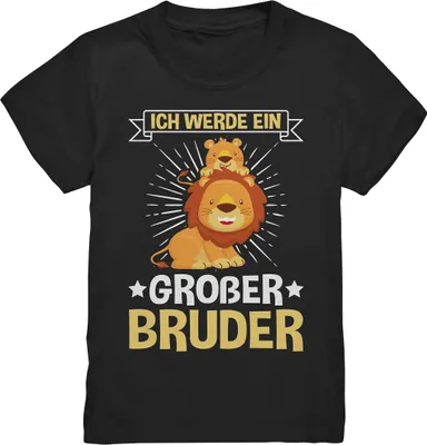 Produktbild von Ich werde Großer Bruder Löwe Shirt – Black / 110/116 (5-6)