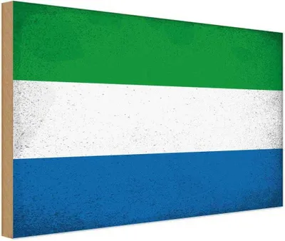 Produktbild von vianmo Holzschild 12x18 cm Sierra Leone Vintage Flagge Fahne Wappen