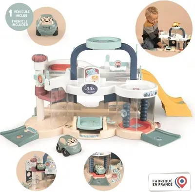 Image de Garage Little Smoby Premier, 1 Voiture Incluse, Ascenseur, Station de Lavage, Dès 18 Mois