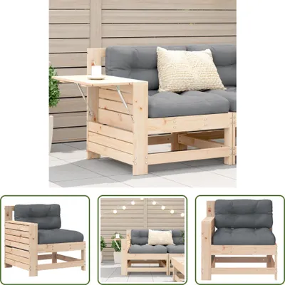 Produktbild von The Living Store Gartensofa mit Armlehne und Kissen Massivholz Kiefer